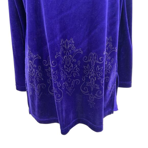 Diane Von Furstenburg The Color Authority Vintage Purple Velvet Top Size Medium - Picture 4 of 10